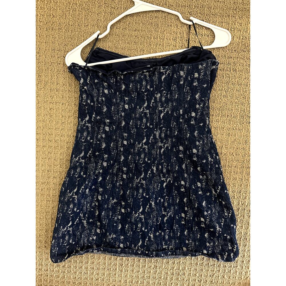 Sundays Denim Mini Dress with Distressed Detailing